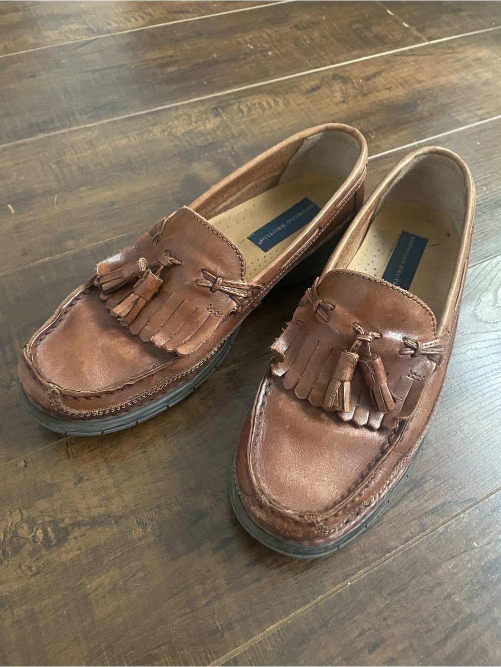 Giorgio Brutini Leather Loafers Vintage with tassels